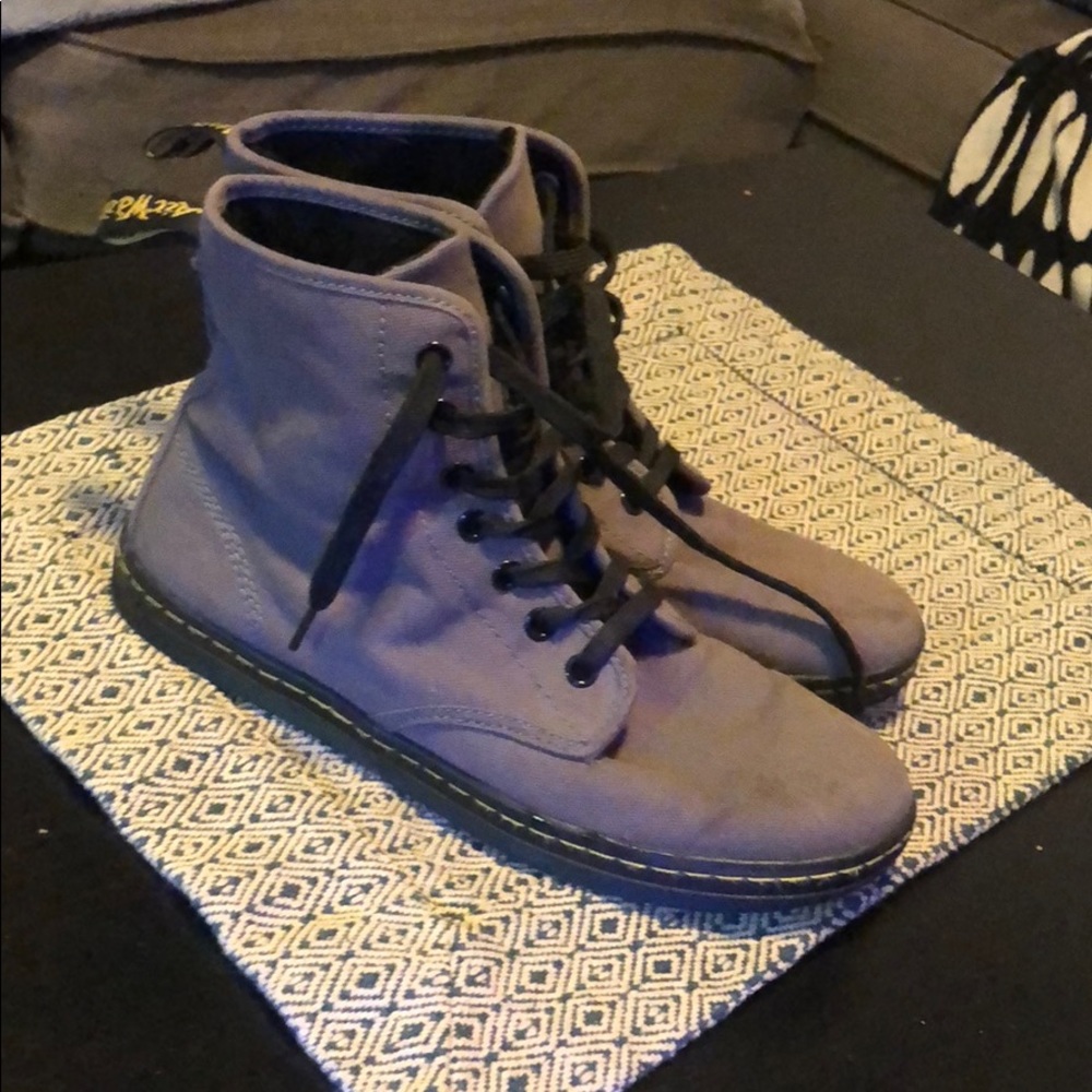 Doc Martens grey canvas boots 8 1/2-9 EU 39
